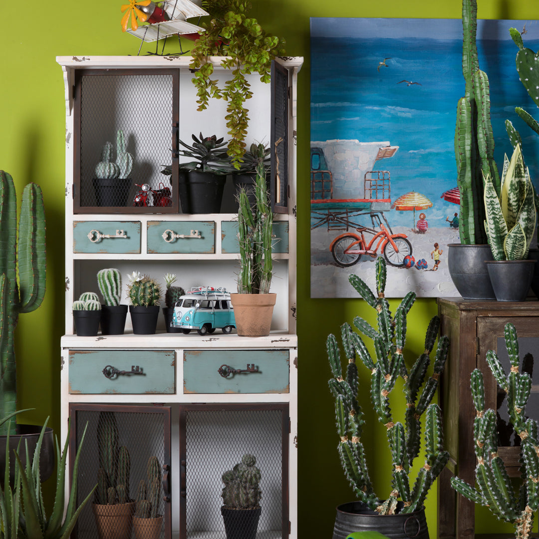 Quadro con spiaggia e ombrelloni • 100 cm