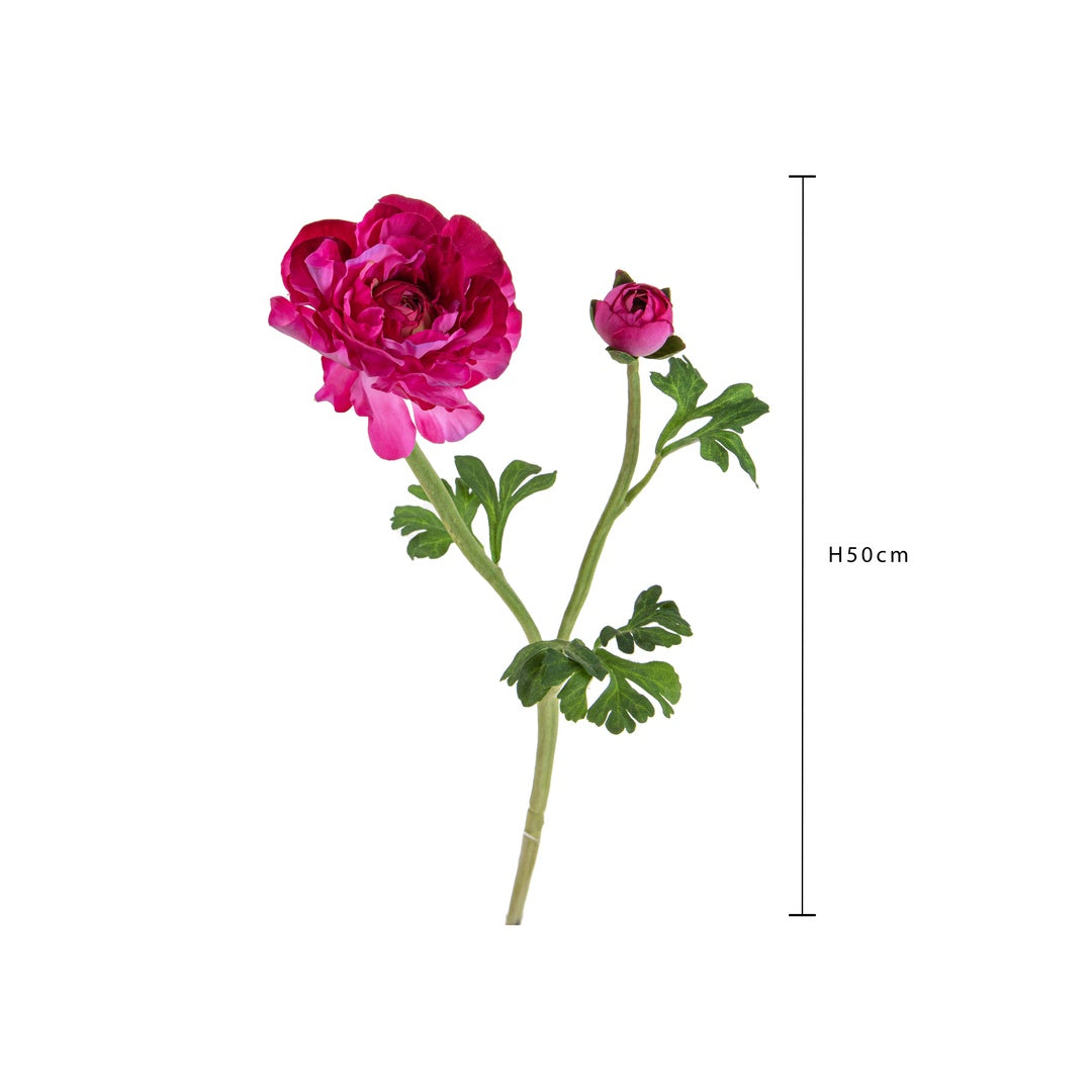 2 Pezzi • Fiore di Ranuncolo per 2 fiori artificiale • 50 cm