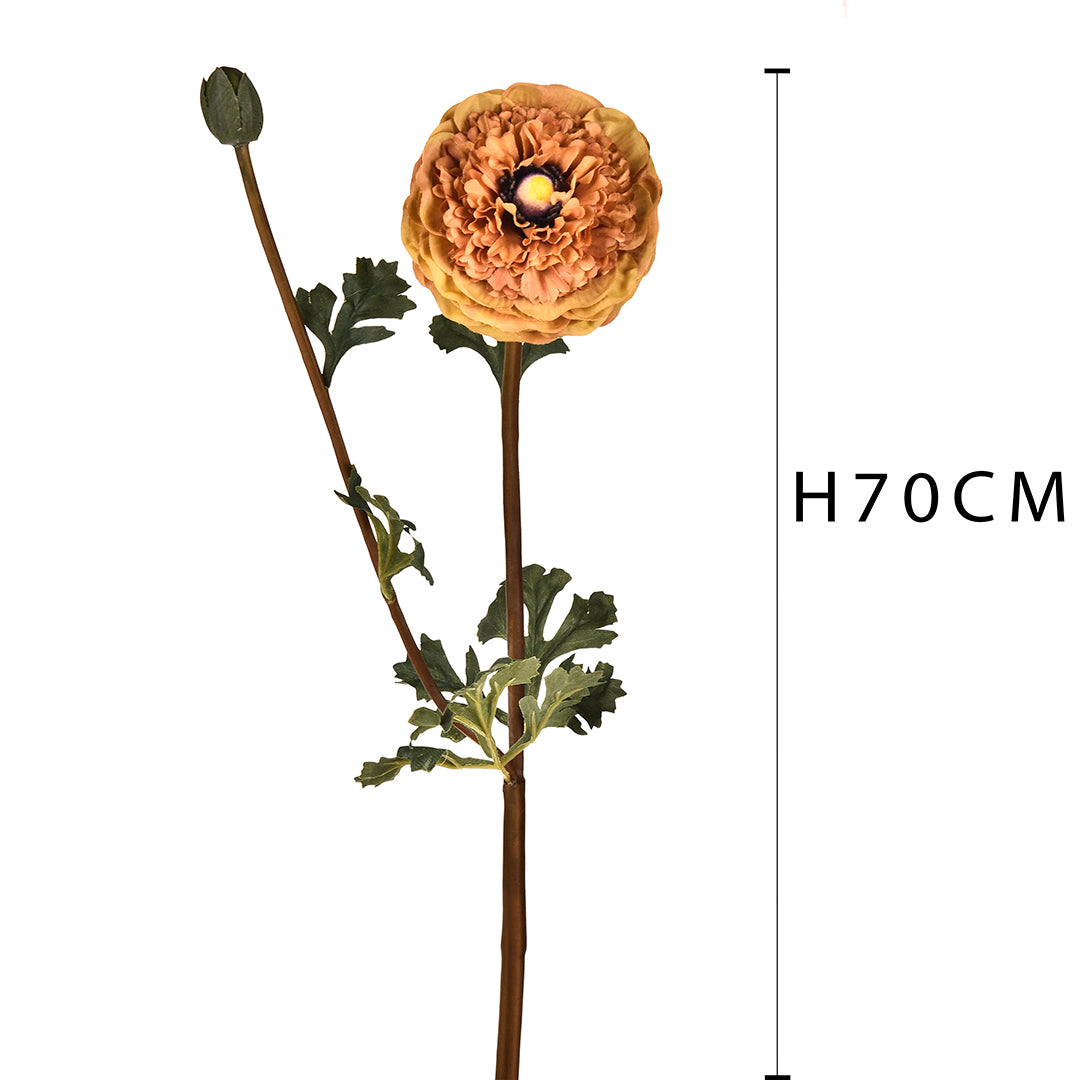 2 Pezzi • Ranucolo con boccio artificiale • 70 cm