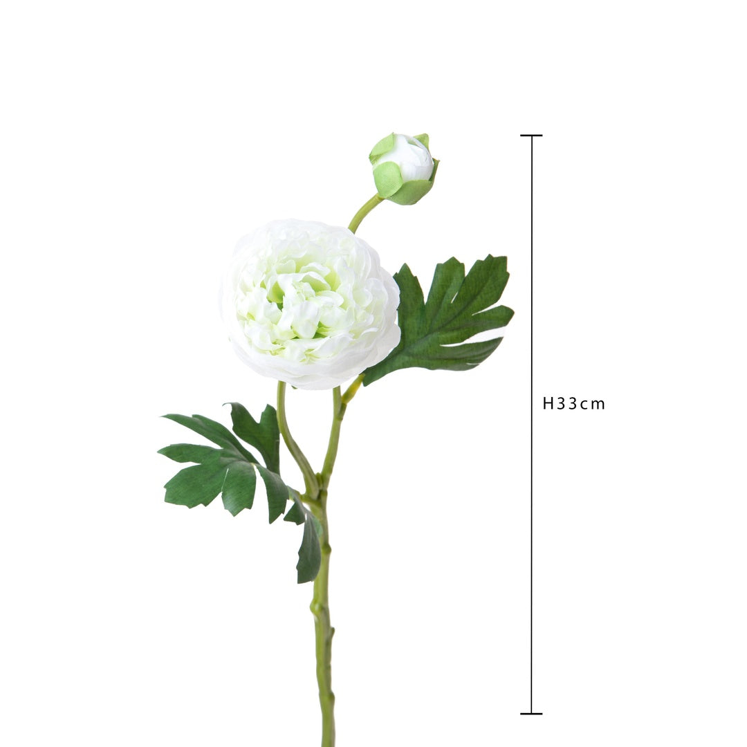 3 Pezzi • Ranuncolo per 2 fiori artificiale • 33 cm