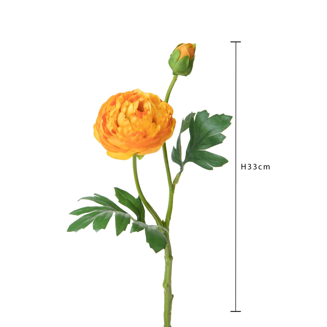 3 Pezzi • Ranuncolo per 2 fiori artificiale • 32,5 cm