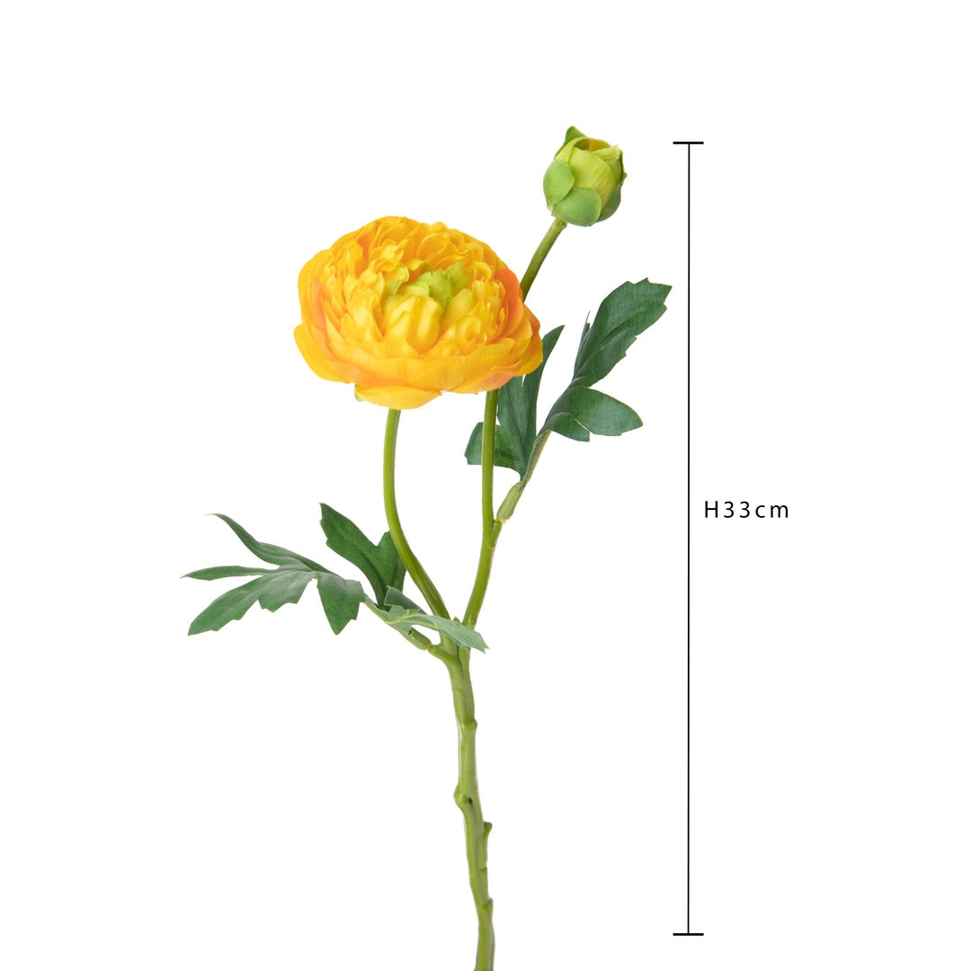 3 Pezzi • Ranuncolo per 2 fiori artificiale • 33 cm
