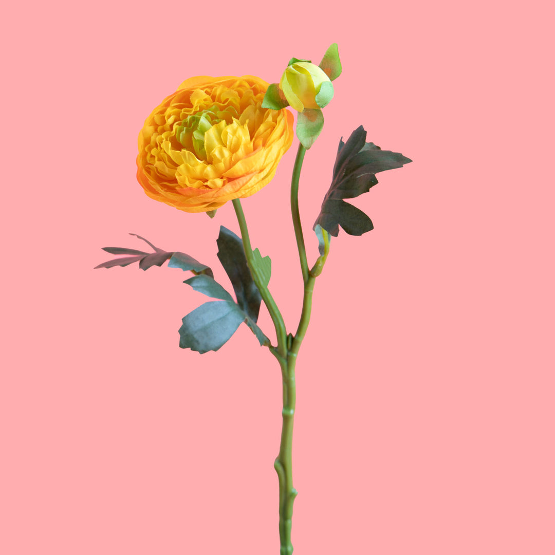 3 Pezzi • Ranuncolo per 2 fiori artificiale • 33 cm