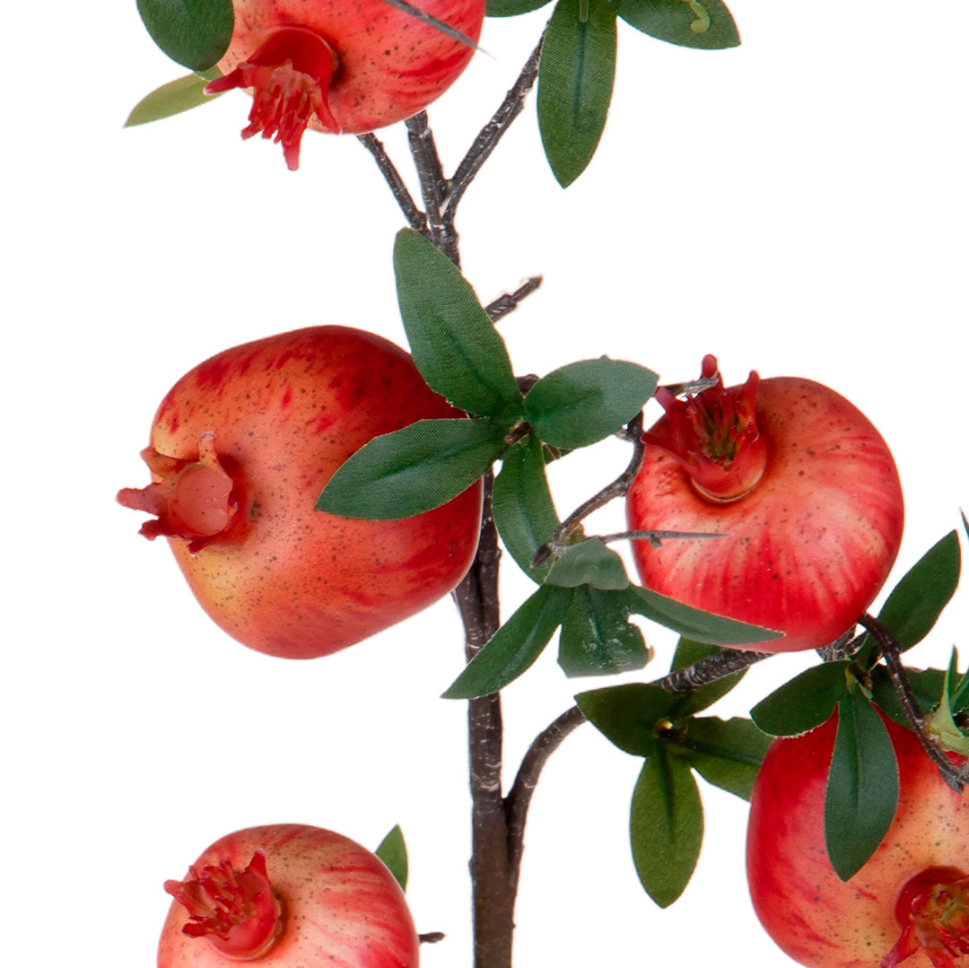2 Pezzi • Ramo con Melograno artificiale per 6 frutti • 90 cm