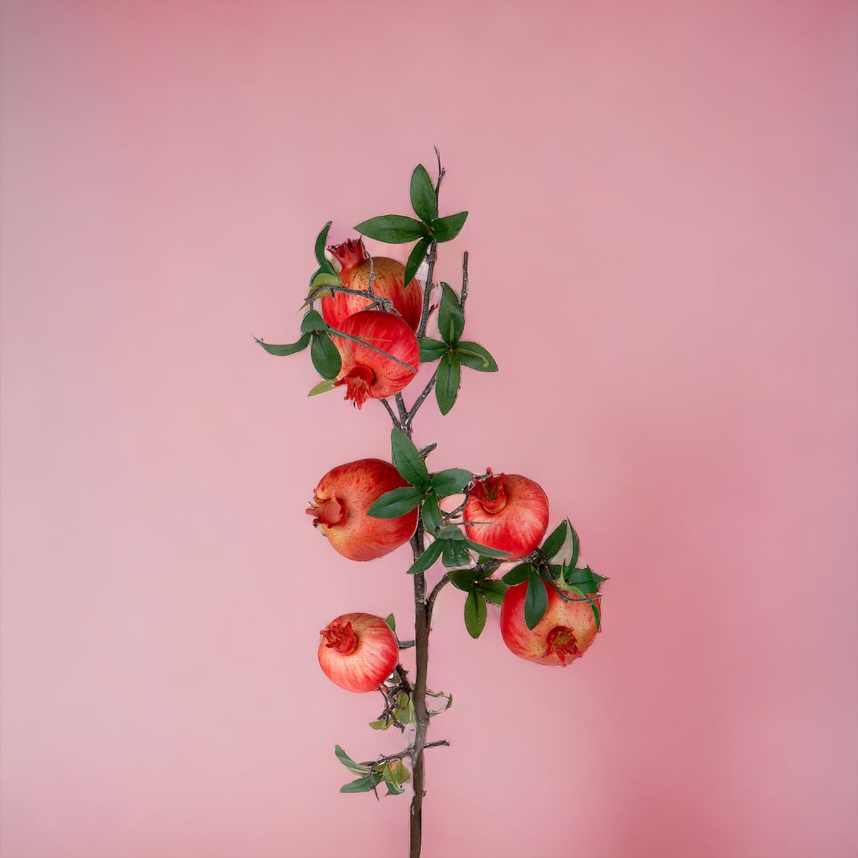 2 Pezzi • Ramo con Melograno artificiale per 6 frutti • 90 cm