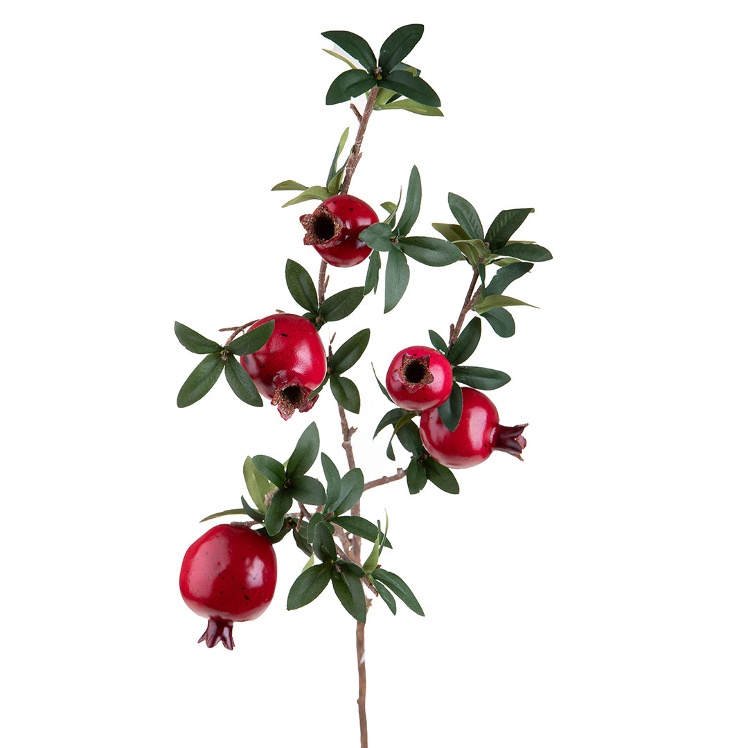 3 Pezzi • Tralcio melograno artificiale • 88 cm
