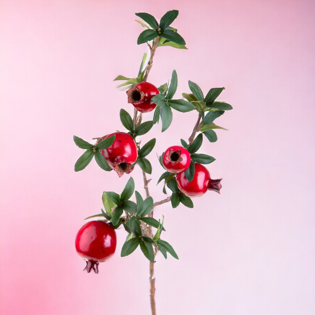 3 Pezzi • Tralcio melograno artificiale • 88 cm