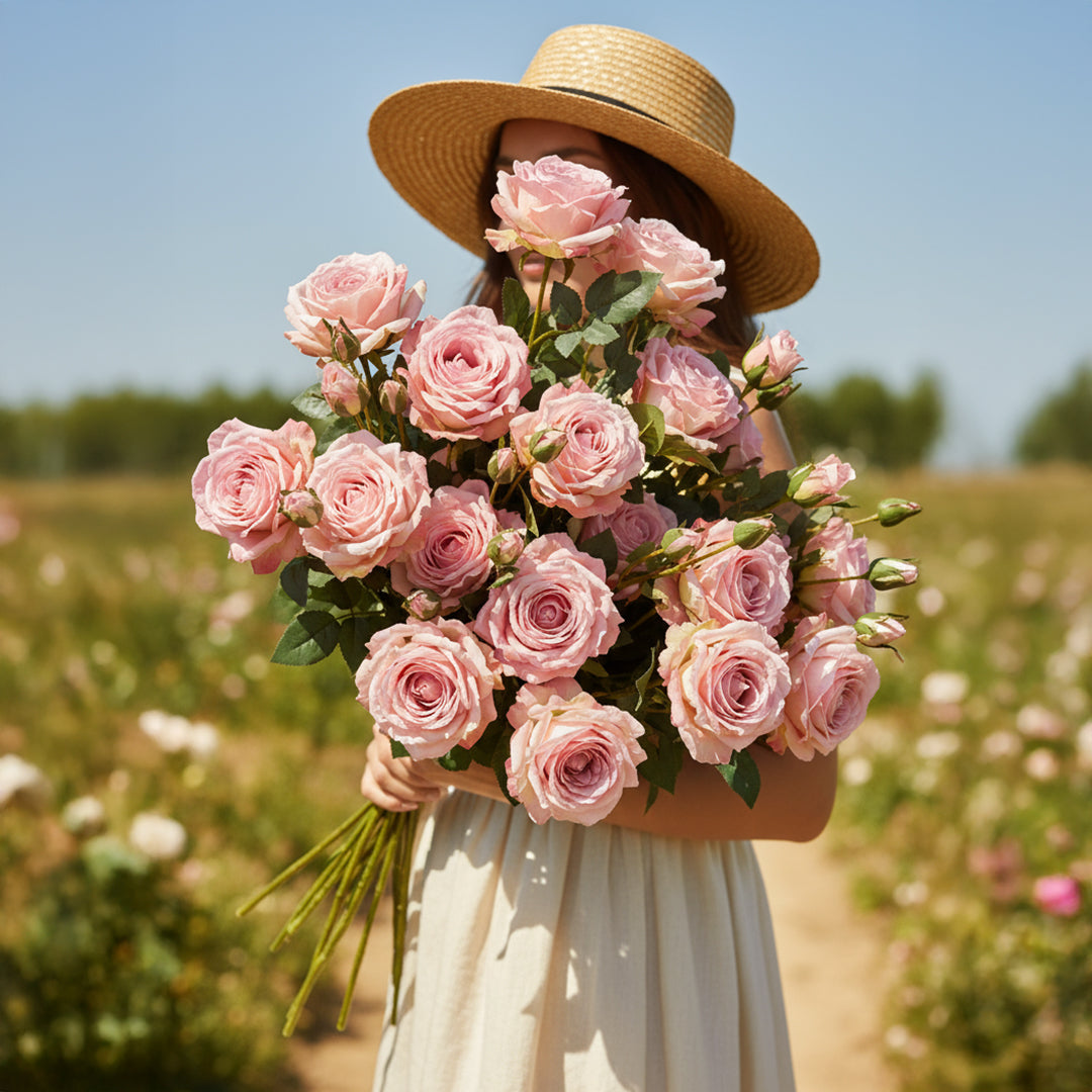 Rosa per 5 fiori Dry Look • 65 cm