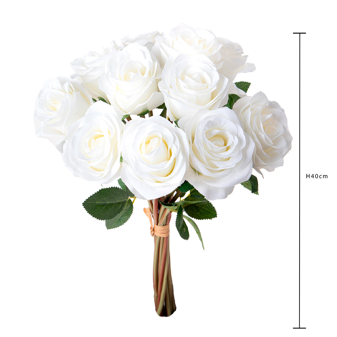 Mazzo rose artificiali per 9 fiori • 40 cm