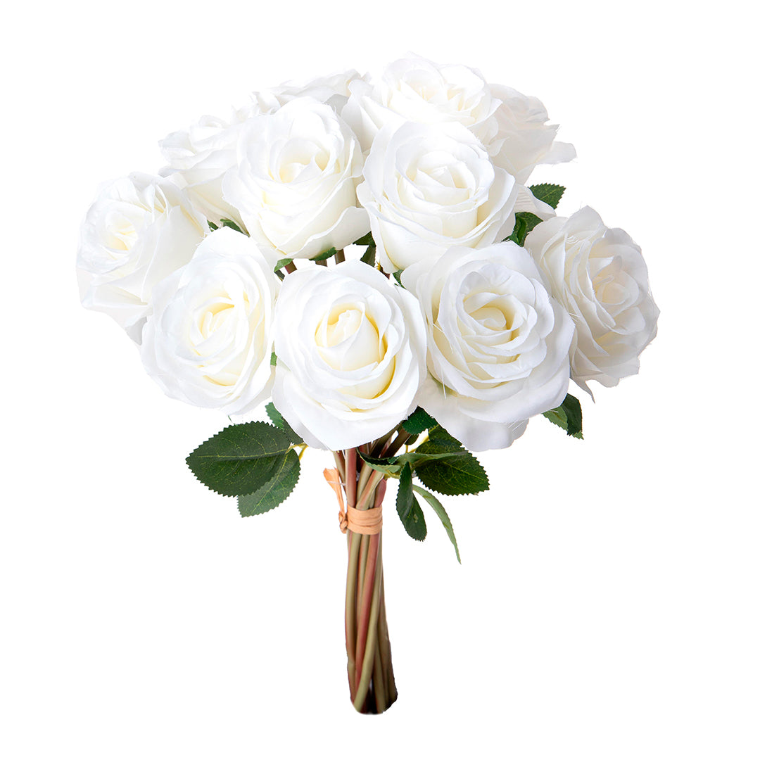 Mazzo rose artificiali per 9 fiori • 40 cm