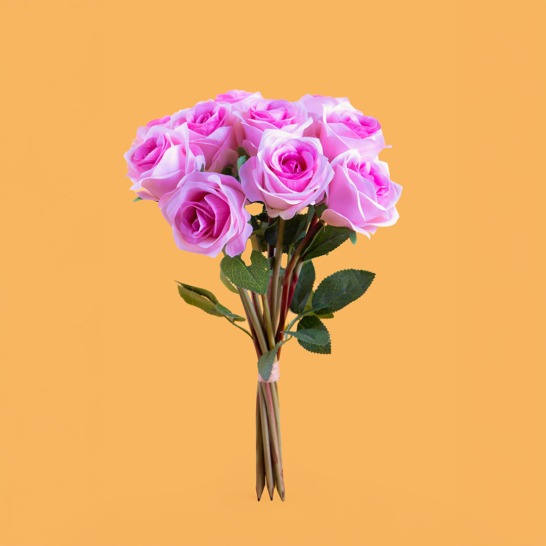 Mazzo rose artificiali per 9 fiori • 40 cm