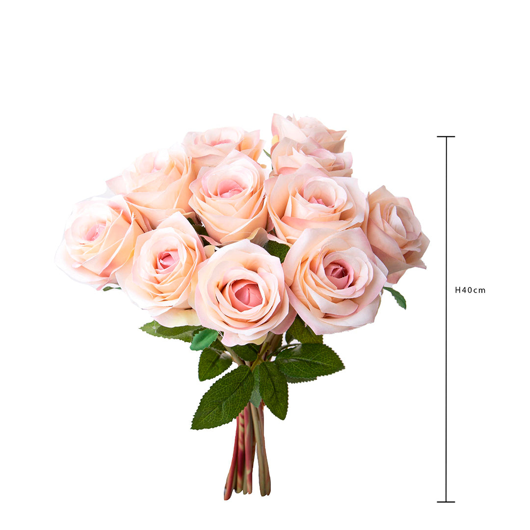 Mazzo rose artificiali per 9 fiori • 40 cm