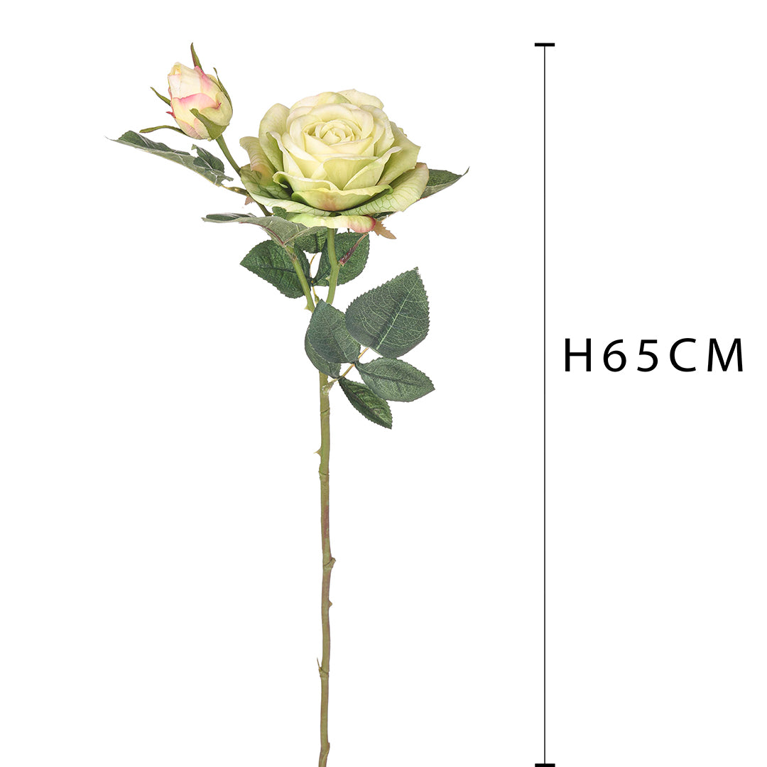 4 Pezzi • Ramo rosa artificiale real touch • 65 cm