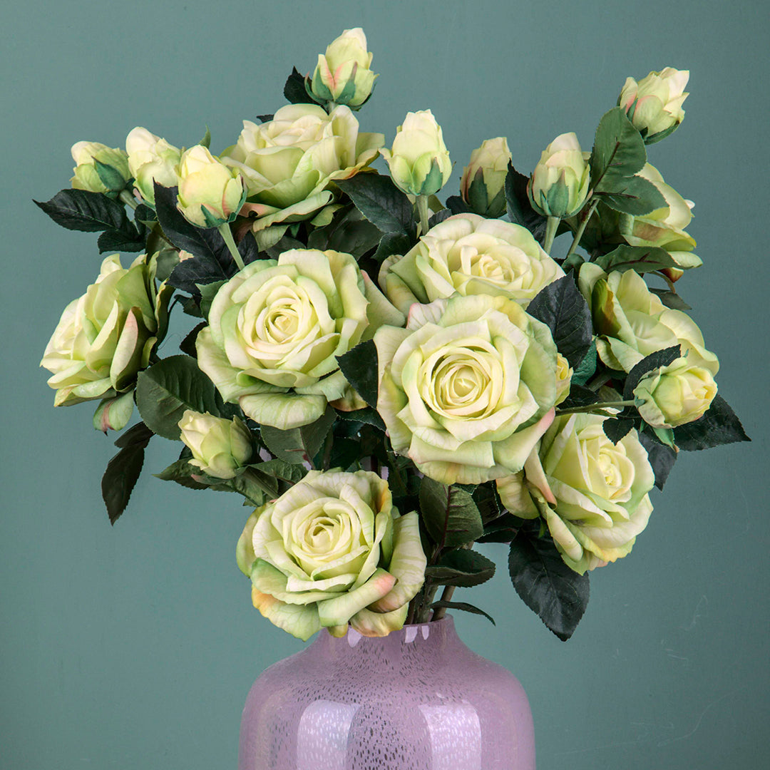 4 Pezzi • Ramo rosa artificiale real touch • 65 cm