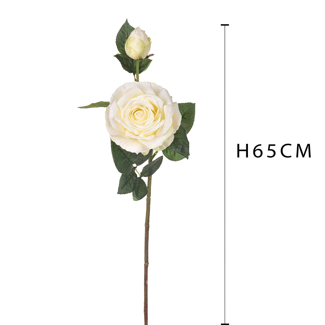 4 Pezzi • Ramo rosa artificiale real touch • 65 cm