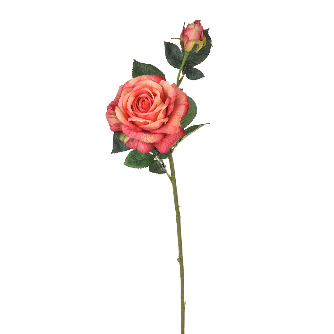 4 Pezzi • Ramo rosa artificiale real touch • 65 cm