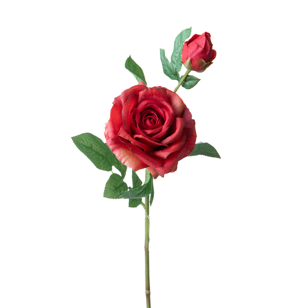 4 Pezzi • Ramo rosa artificiale real touch • 65 cm