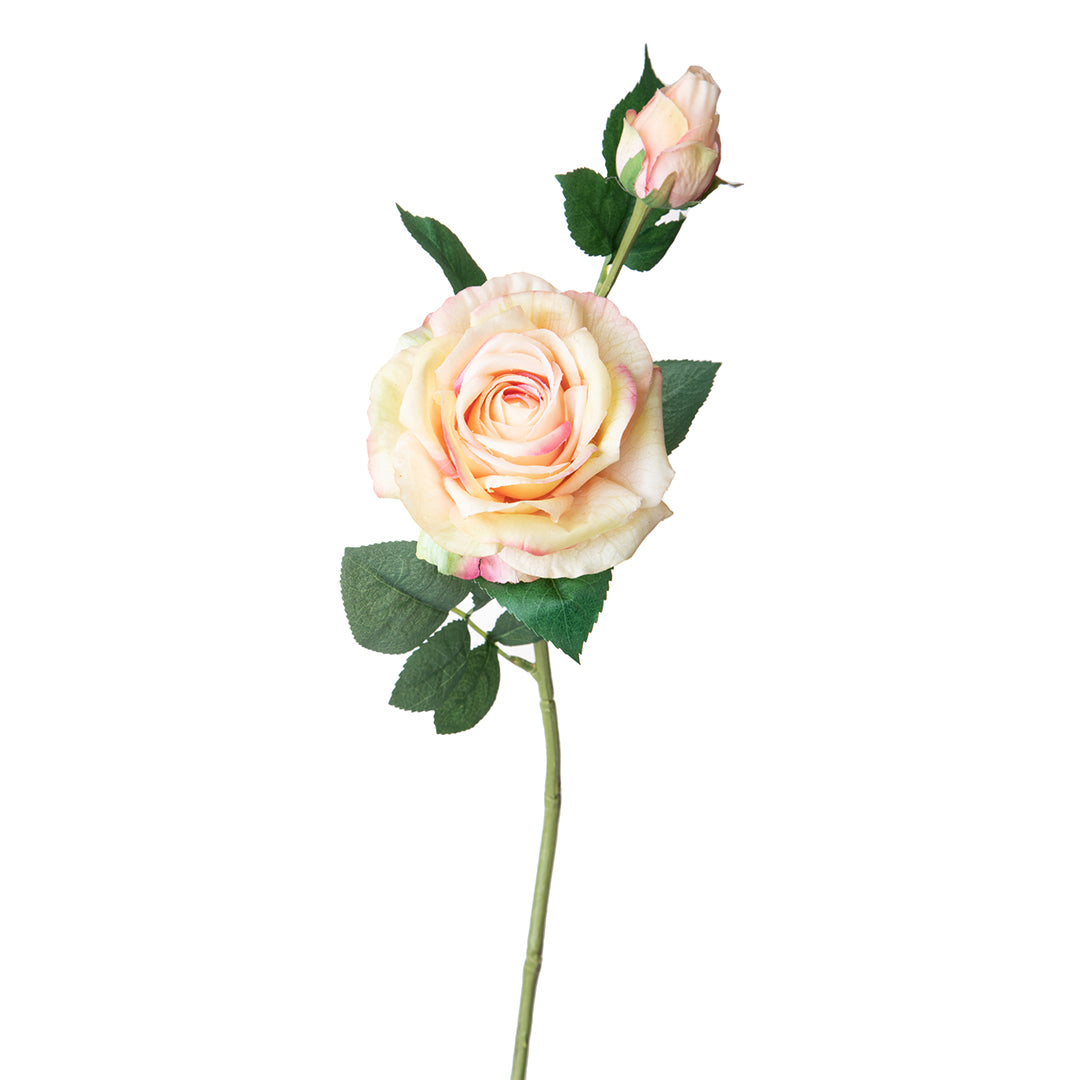 8 Pezzi • Ramo rosa artificiale real touch • 65 cm