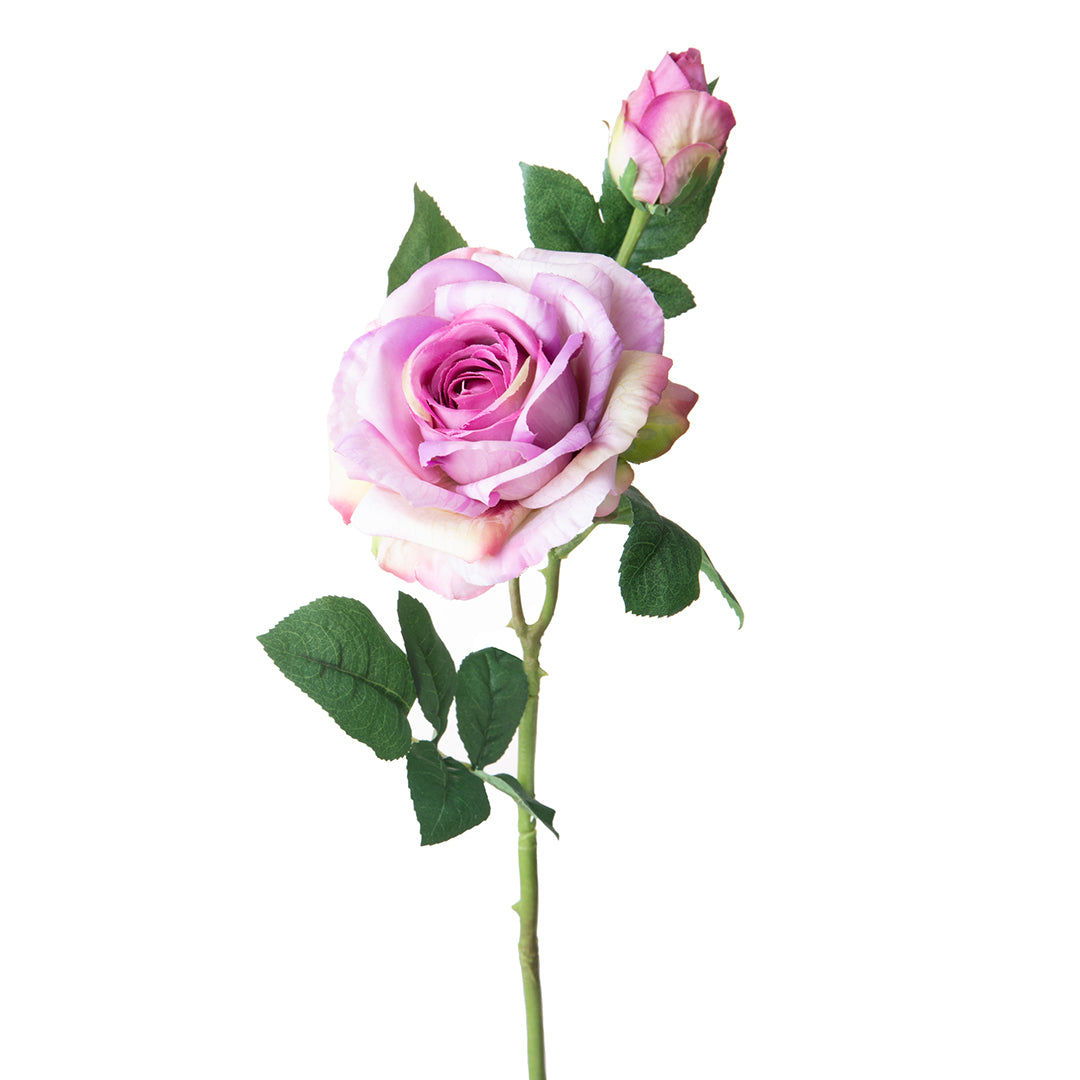 8 Pezzi • Ramo rosa artificiale real touch • 65 cm