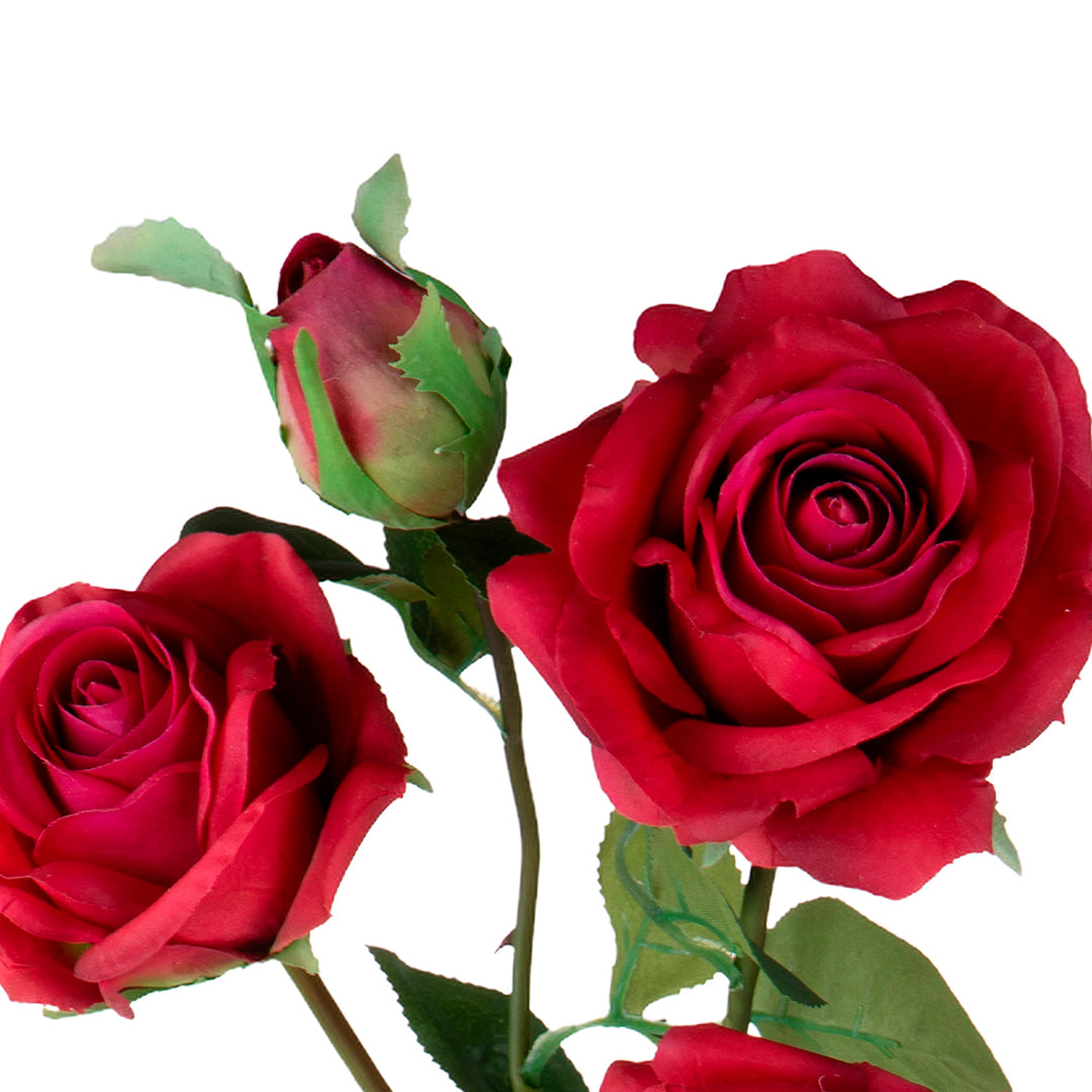 2 Pezzi • Rose artificiali per 5 fiori • 88 cm