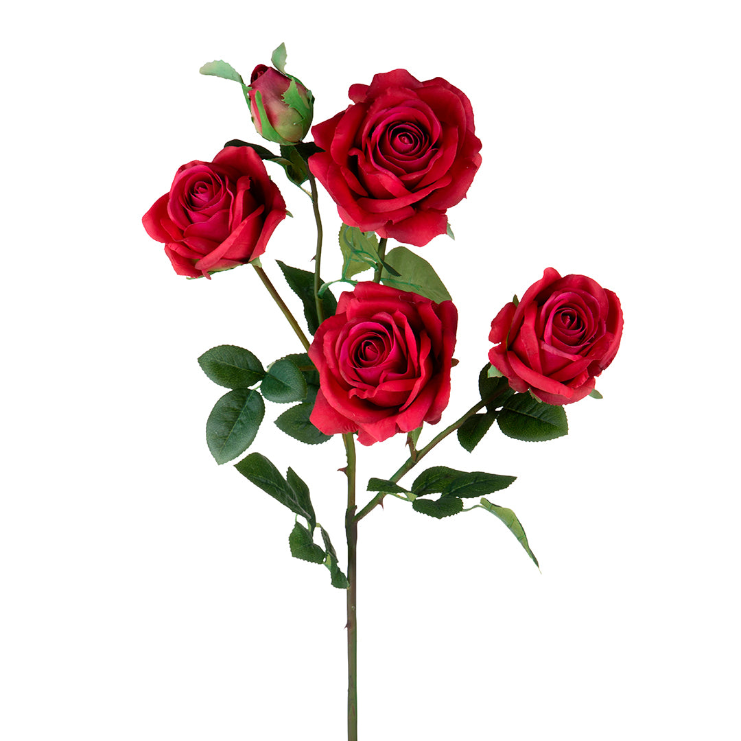 2 Pezzi • Rose artificiali per 5 fiori • 88 cm