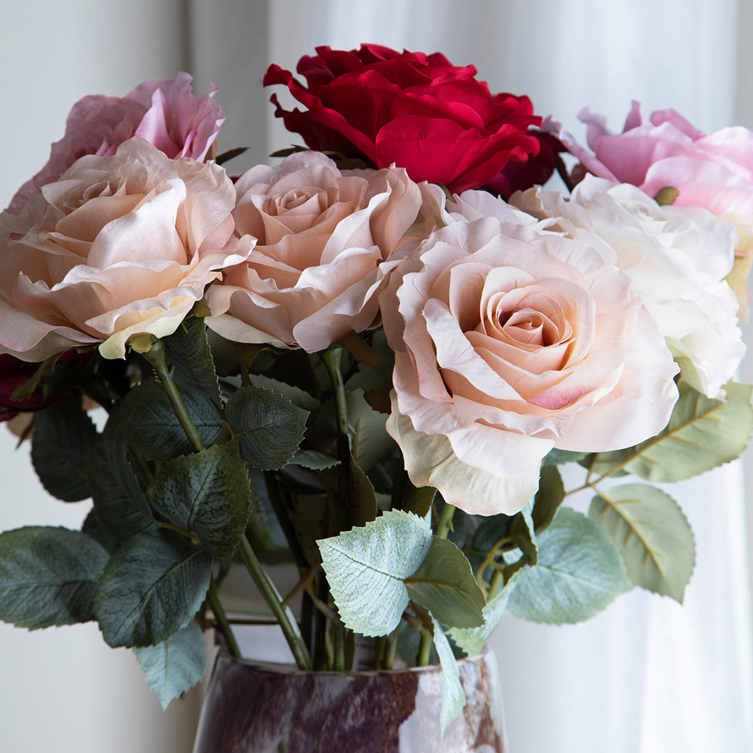 Rosa con 11 Foglie Aperta • 66 cm