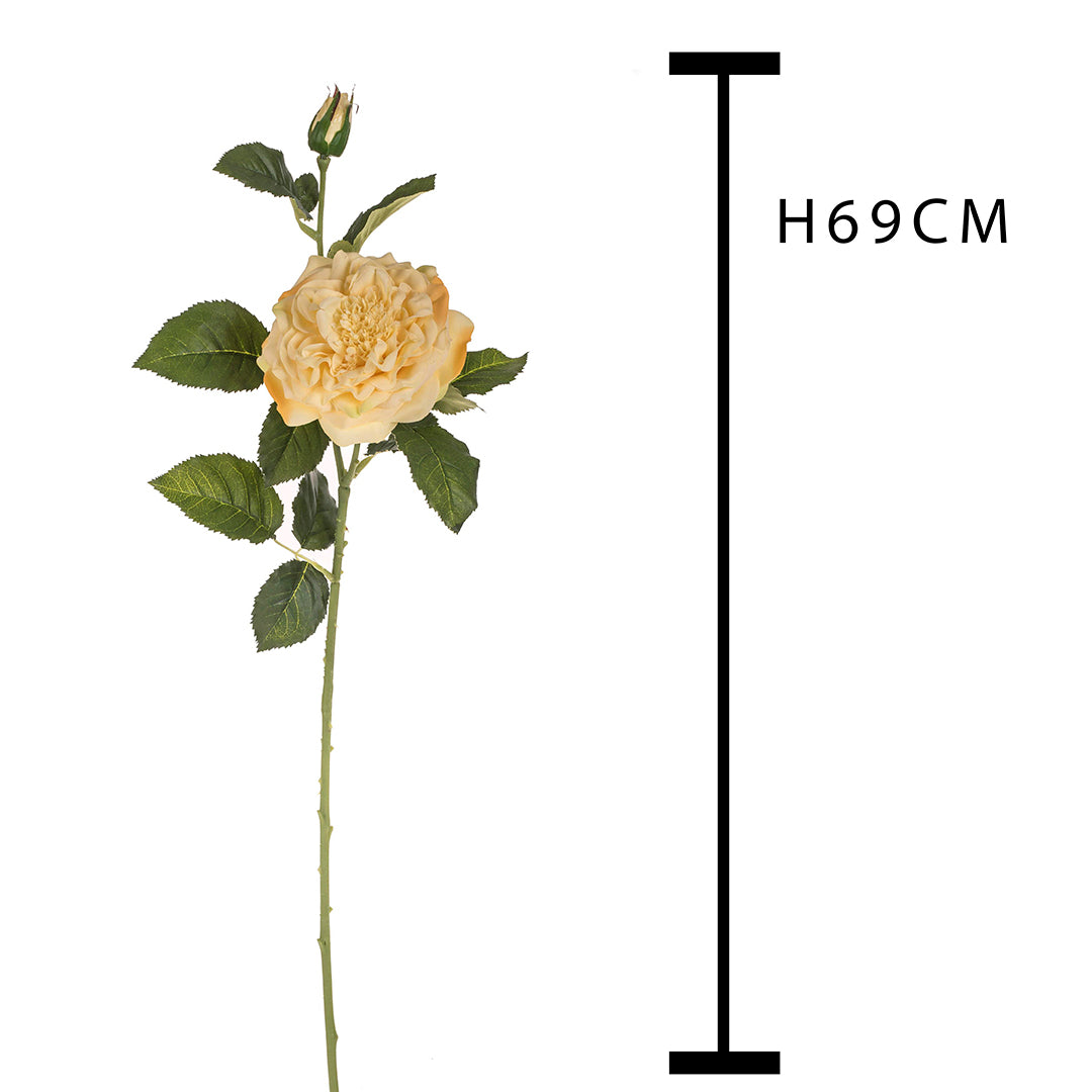 3 Pezzi • Rose artificiali con boccio • 66 cm