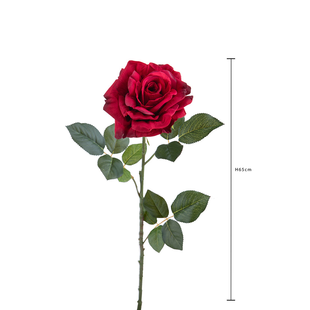 2 Pezzi • Rose artificiali aperte • 65 cm