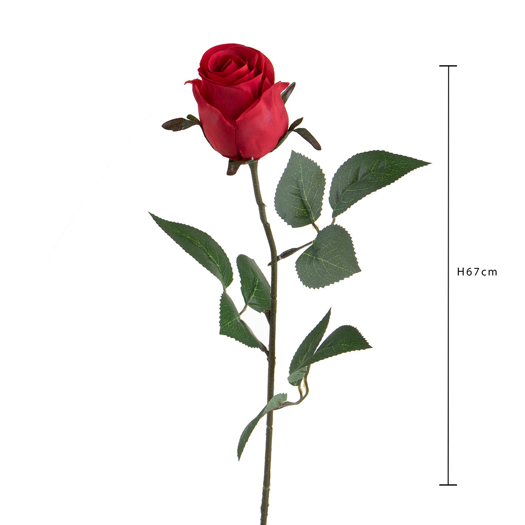 4 Pezzi • Rosa in boccio artificiale • 67 cm