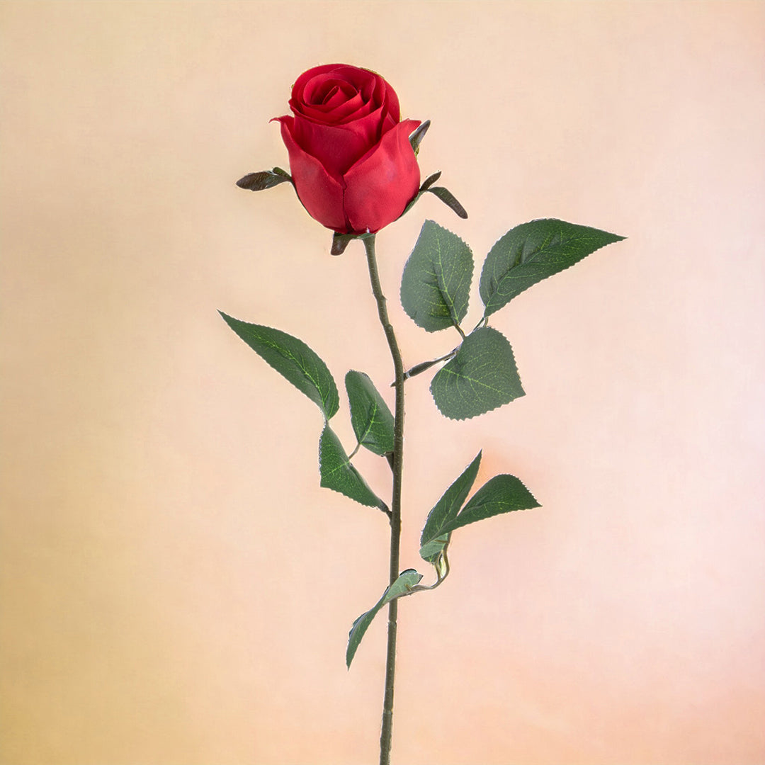 4 Pezzi • Rosa in boccio artificiale • 67 cm