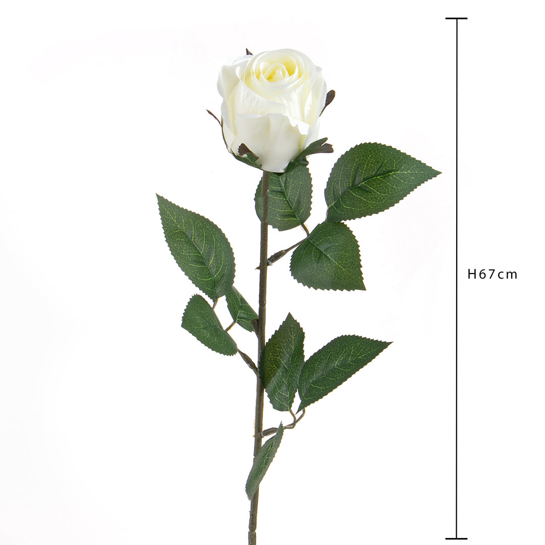 4 Pezzi • Rosa in boccio artificiale • 67 cm