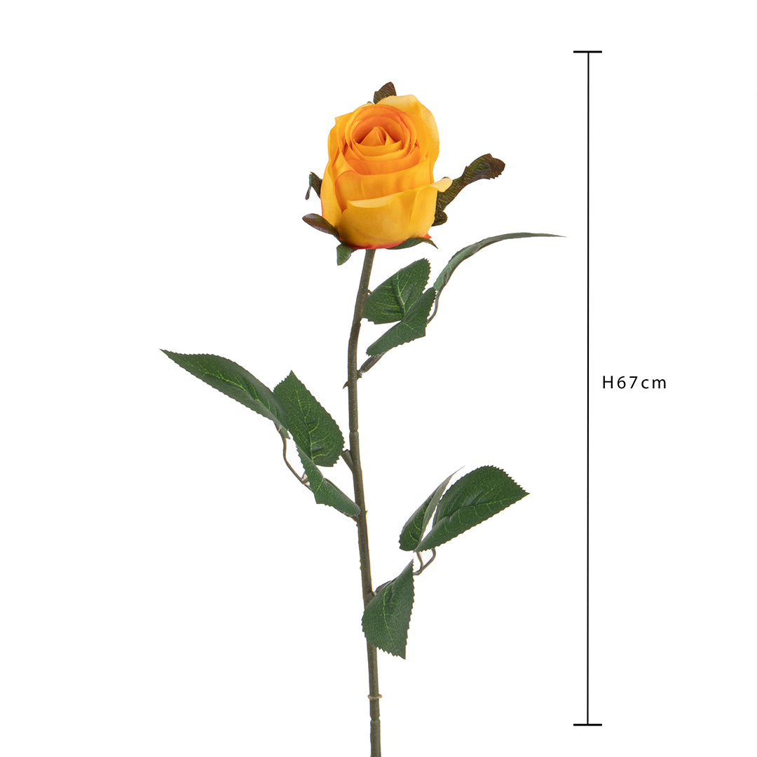 4 Pezzi • Rosa in boccio artificiale • 67 cm