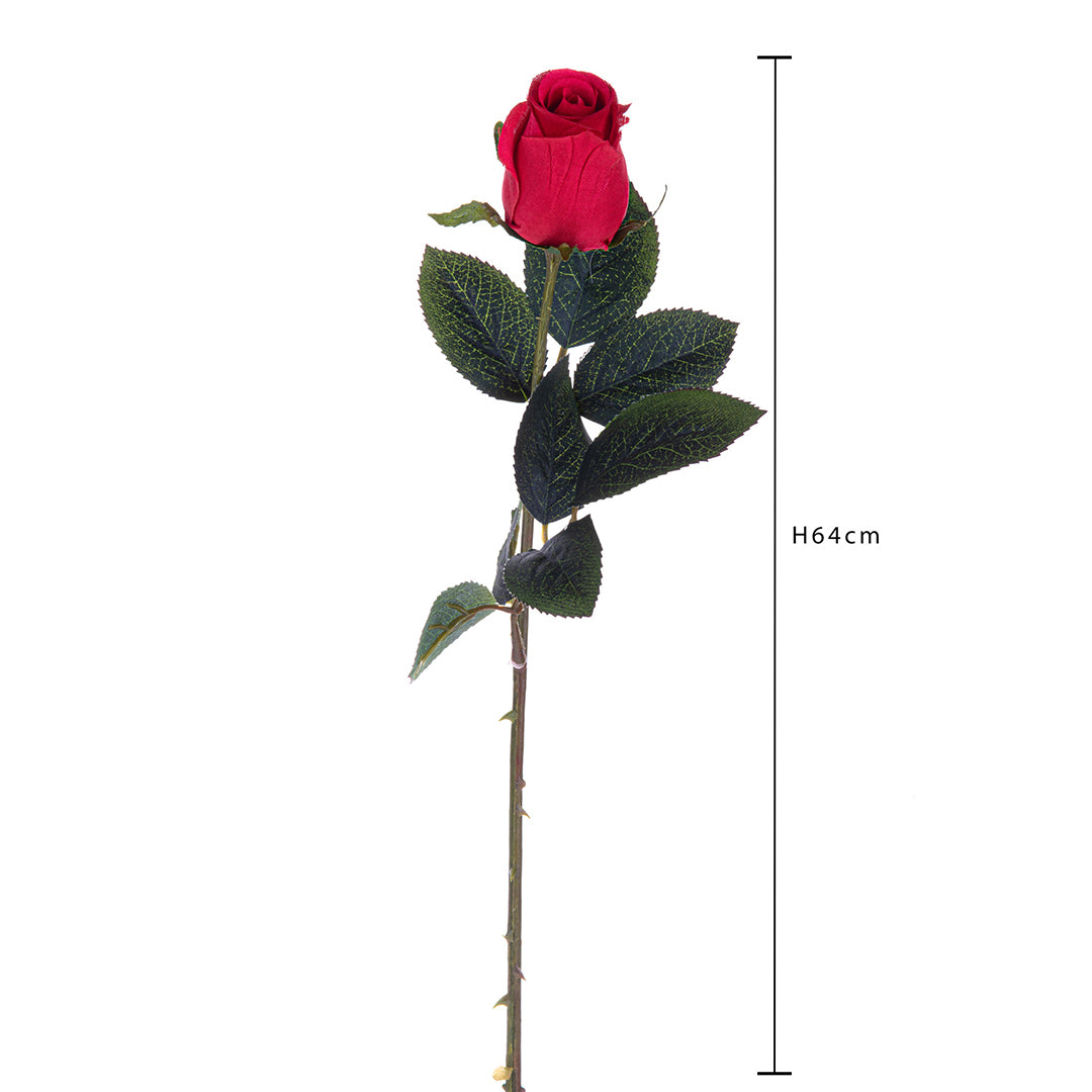 4 Pezzi • Rose artificiali in boccio • 64 cm