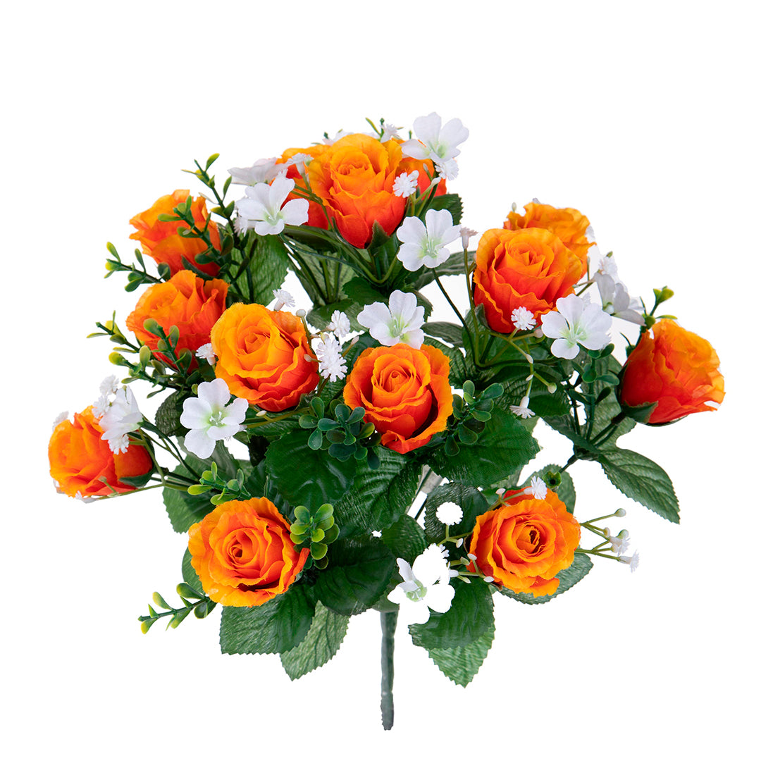 Bouquet artificiale per 13 fiori rose e gypsophila • 33 cm