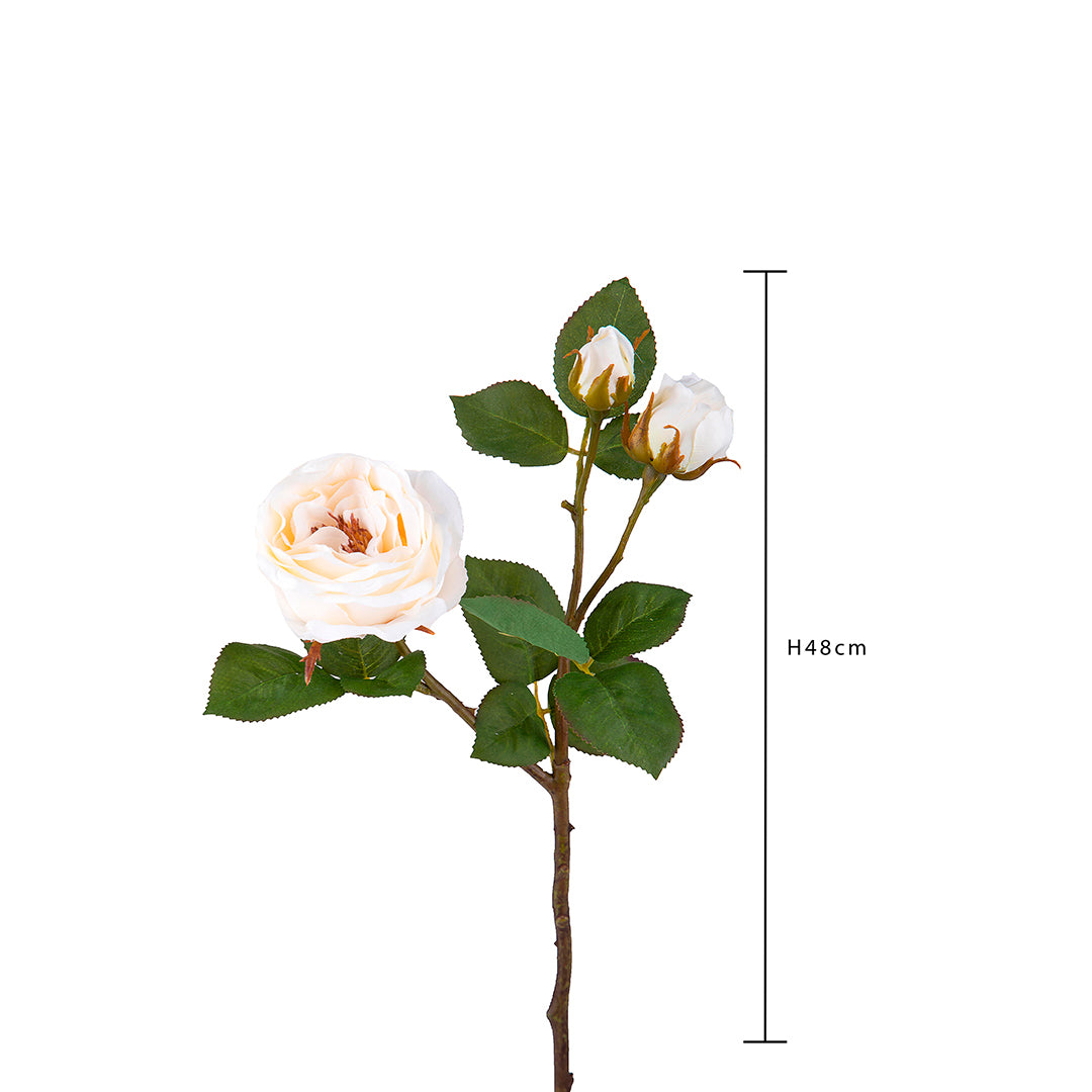3 Pezzi • Rose artificiali romantic con 3 fiori • 48 cm