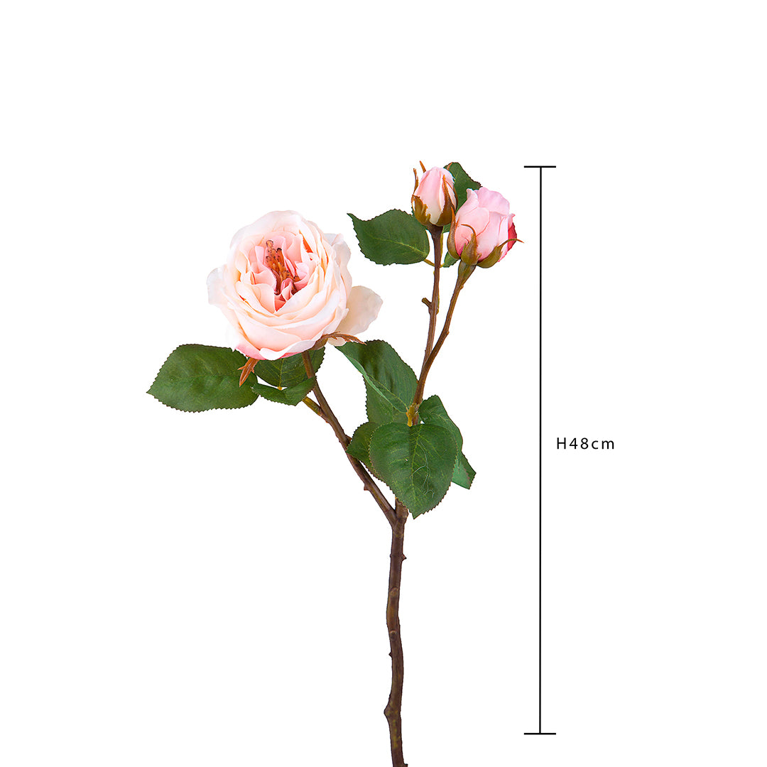 3 Pezzi • Rose artificiali romantic con 3 fiori • 48 cm