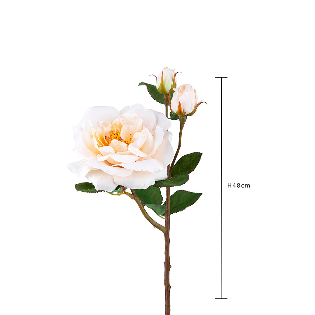 3 Pezzi • Rose artificiali inglese con 3 fiori • 48 cm