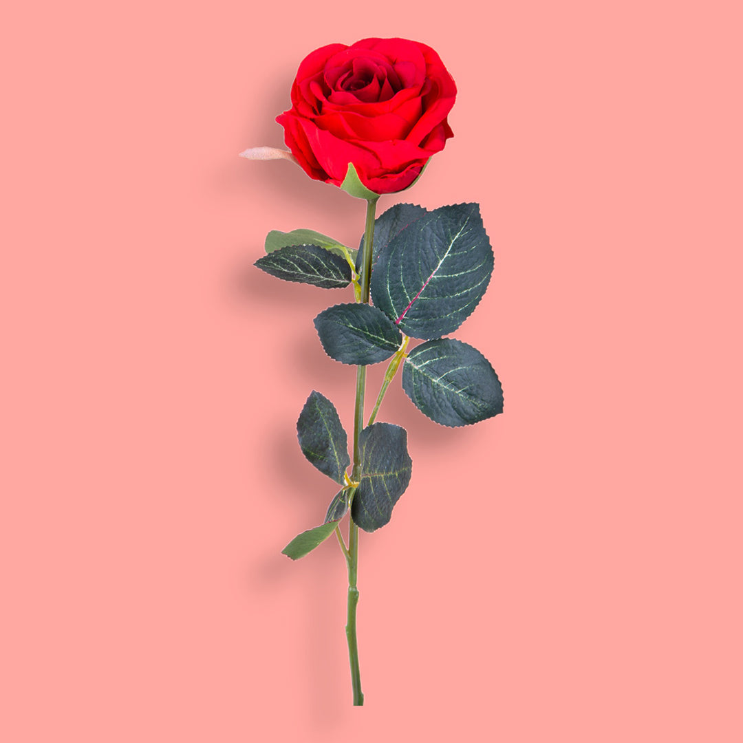8 Pezzi • Rose artificiali semi aperte • 37 cm