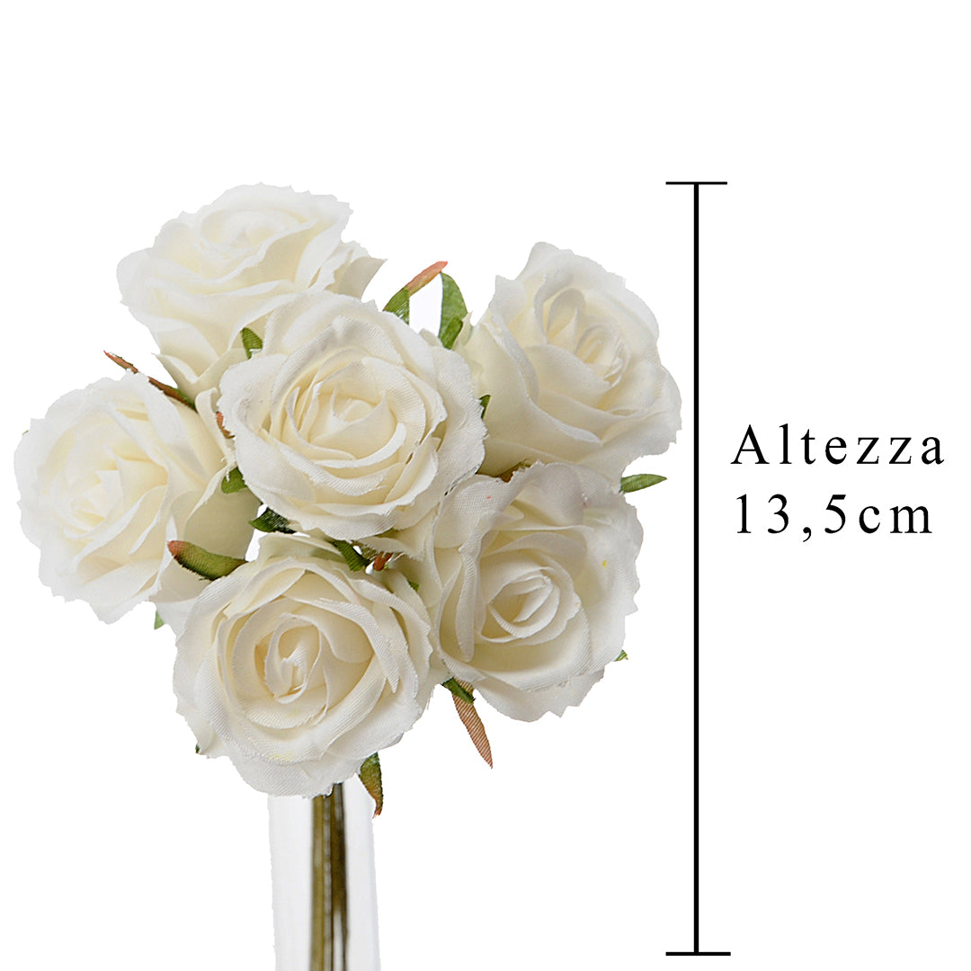 2 Pezzi • Rose artificiali • 13,5 cm