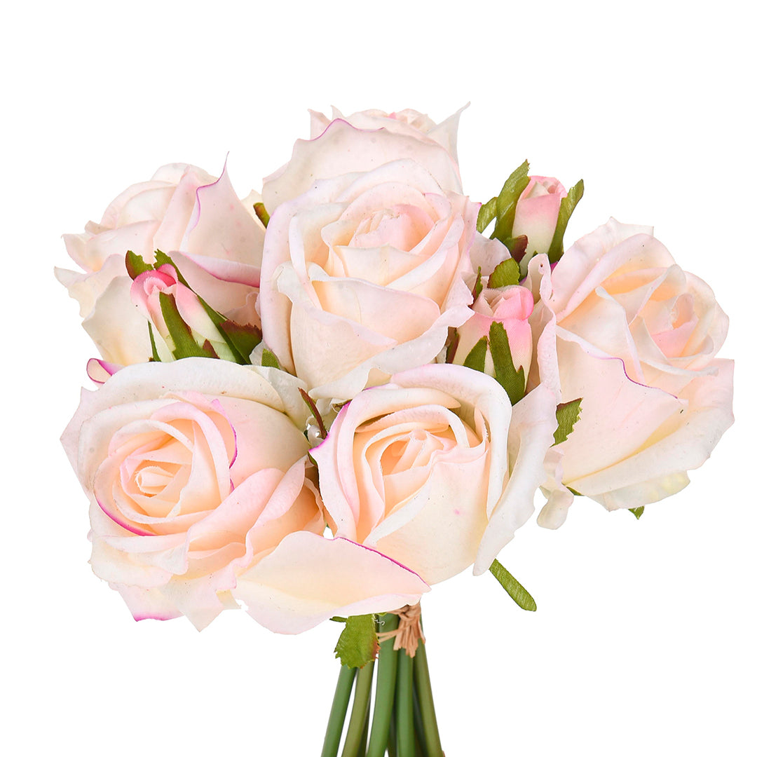 Bouquet con rose artificiale real touch • 22 cm