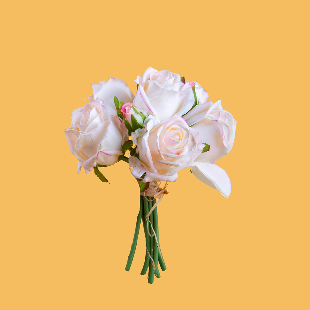 Bouquet con rose artificiale real touch • 22 cm