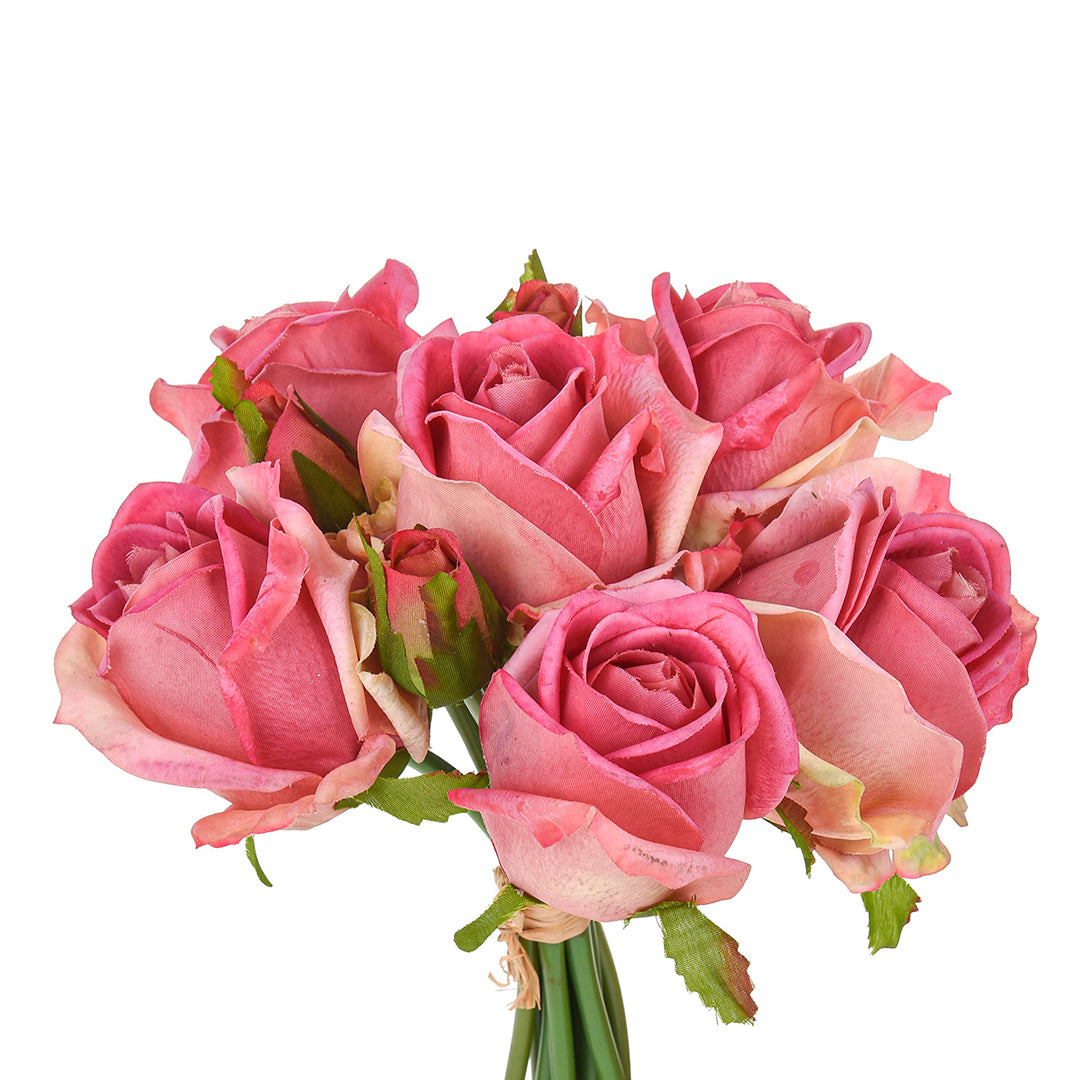 Bouquet con rose artificiale real touch • 22 cm