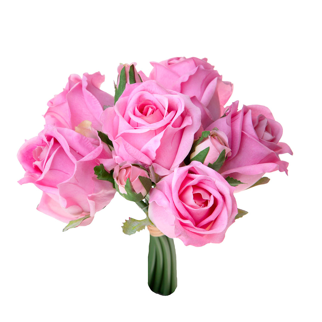 Bouquet con rose artificiale real touch • 22 cm