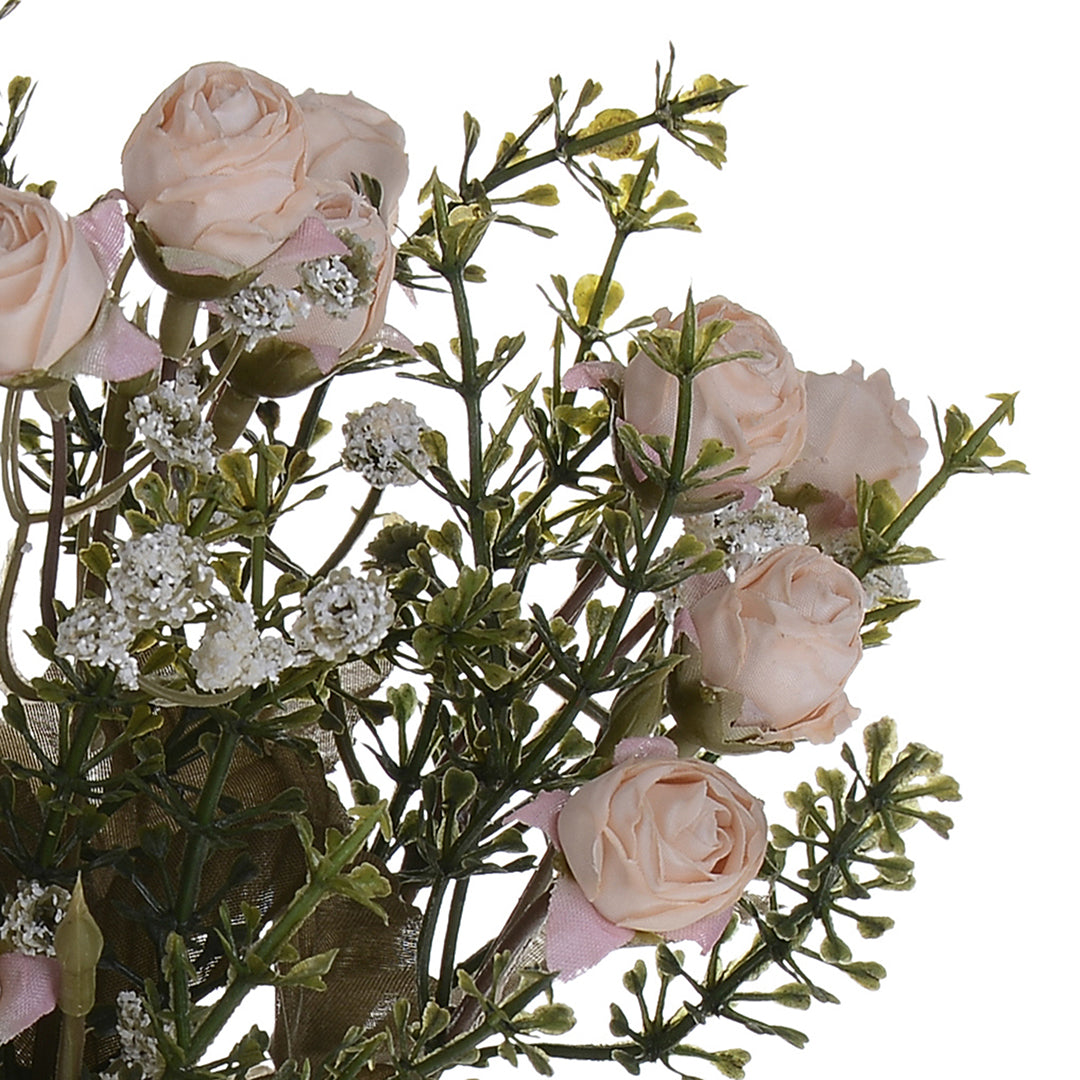 Bouquet mini rose artificiali boccio • 34 cm