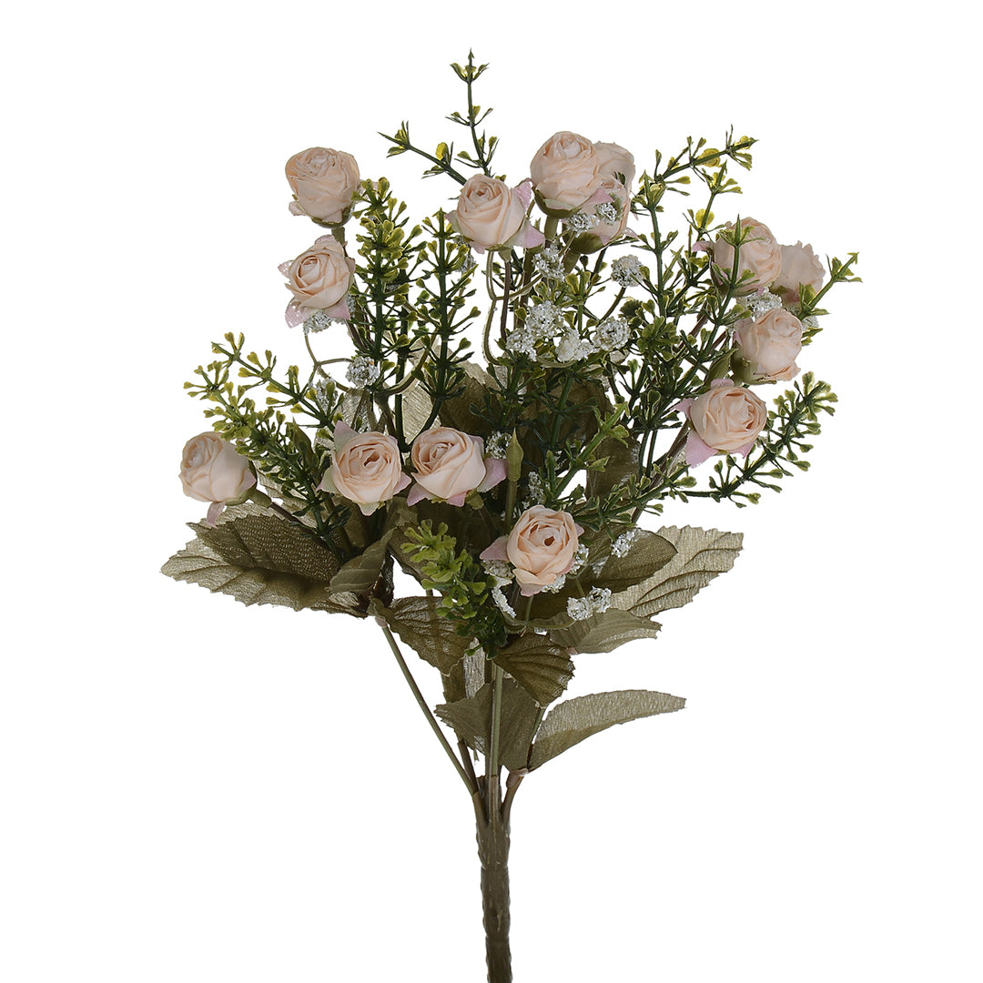 Bouquet mini rose artificiali boccio • 34 cm