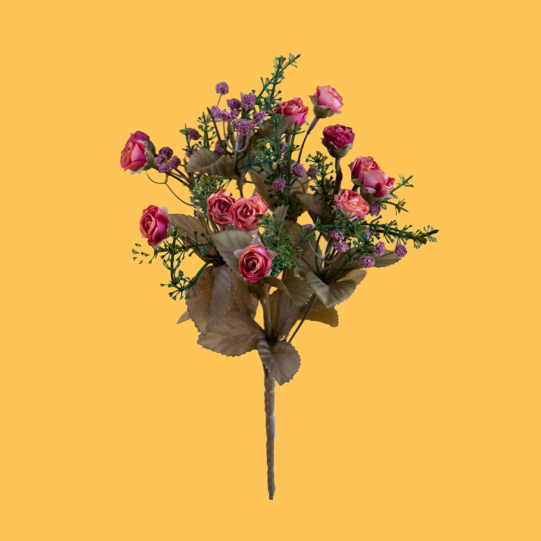 Bouquet mini rose artificiali boccio • 34 cm