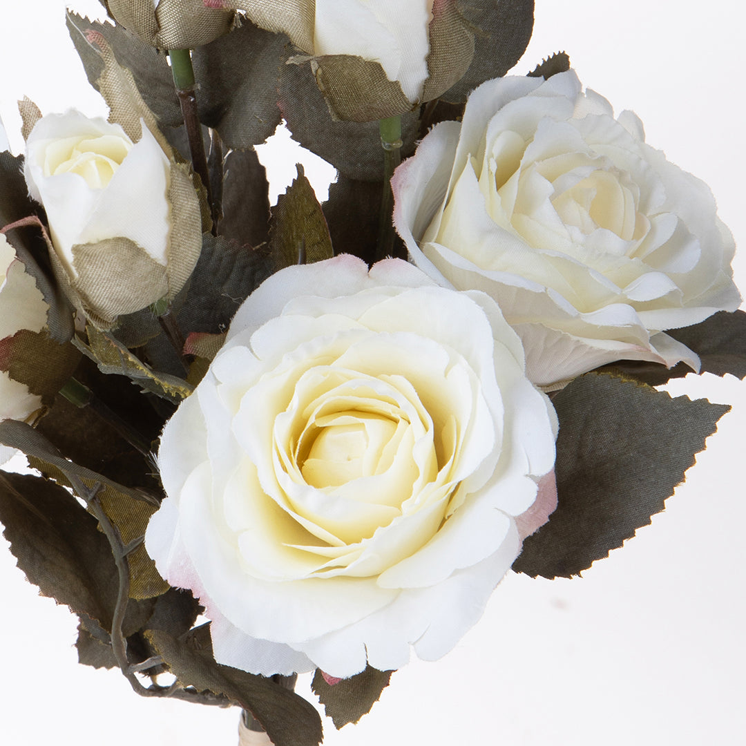 2 Pezzi • Mazzo rose bocci artificiale • 28 cm