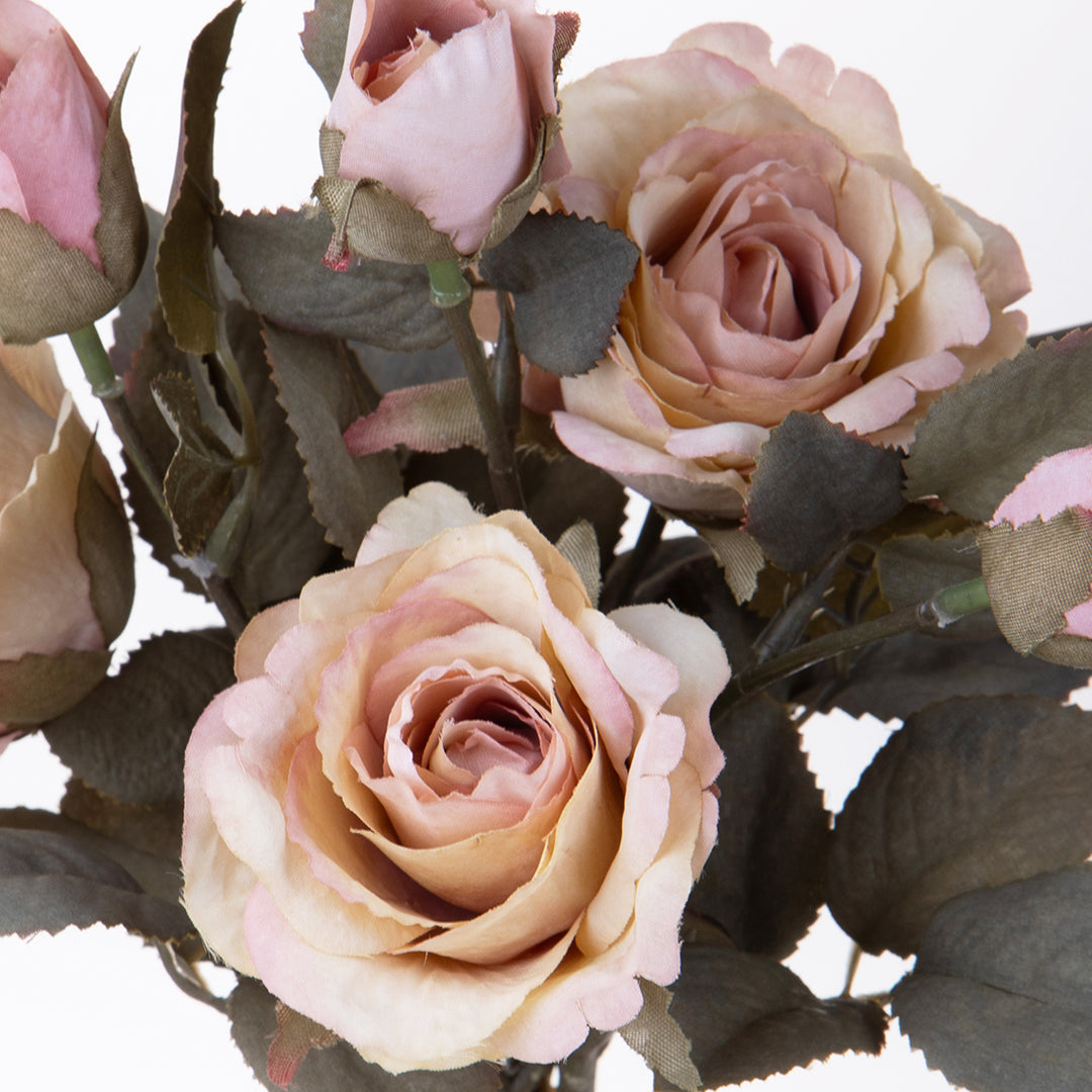 2 Pezzi • Mazzo rose bocci artificiale • 28 cm