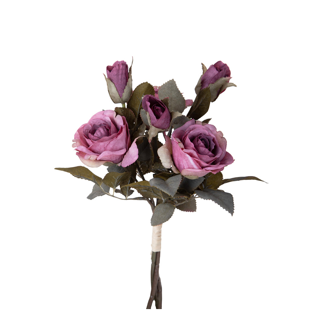 2 Pezzi • Mazzo rose bocci artificiale • 28 cm