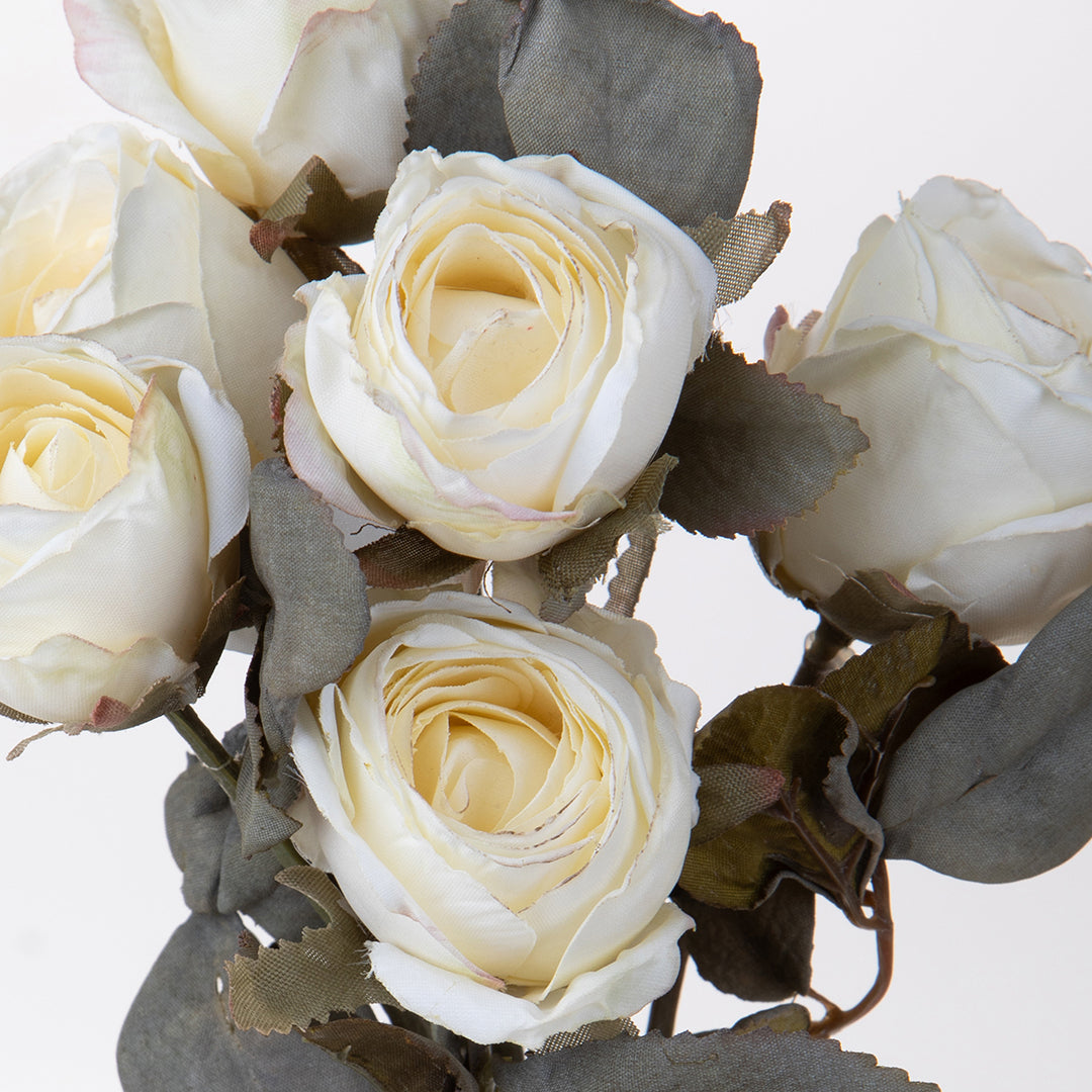 3 Pezzi • Mazzo rose aperte artificiale • 34 cm